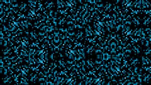 水蓝色可视化技术在黑屏上的数字千个元素点 — 图库视频影像