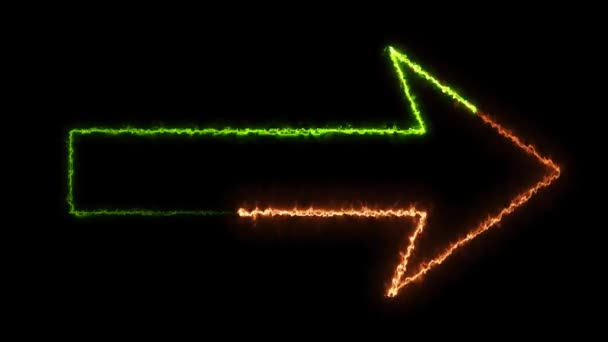 Šipka Laser Záře Zelená Plamen Energie Rychlý Pohyb Symbol Pohybu — Stock video