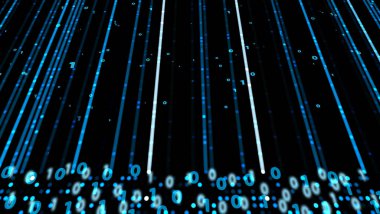 Soyut mavi aqua görselleştirme doli görünüm ölçeği lazer teknoloji ikilisi sayısal milyon element siyah ekran üzerinde nokta 