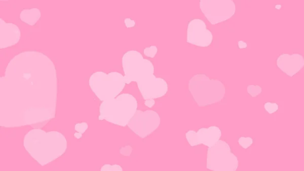 Blur Element White Big Hearts Rotating Hard Pink Background — Stock Photo, Image