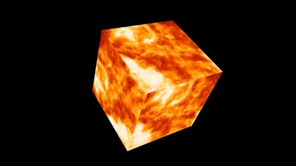 Cubo Efecto Magma Calor Textura Alta Temperatura Superficie Lisa Fondo — Vídeos de Stock