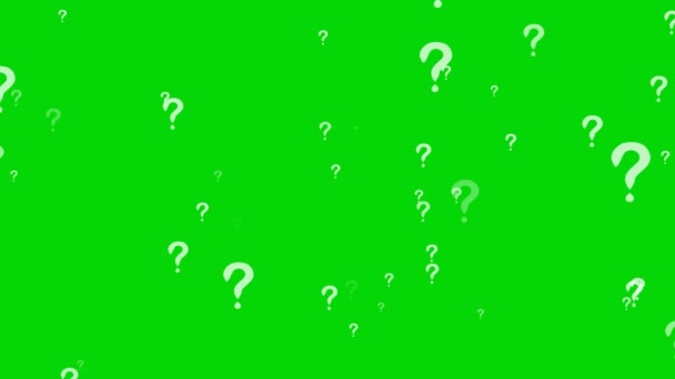 質問マークは 速いジャンプが表示され 緑色の画面で遅くなります — ストック動画