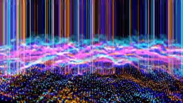 Abstract Blue Orange Pink White Visualization Scale Wipe Laser Waveform — Vídeo de Stock