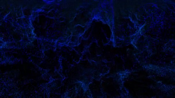 深蓝色粒子大数据数字技术波形 — 图库视频影像