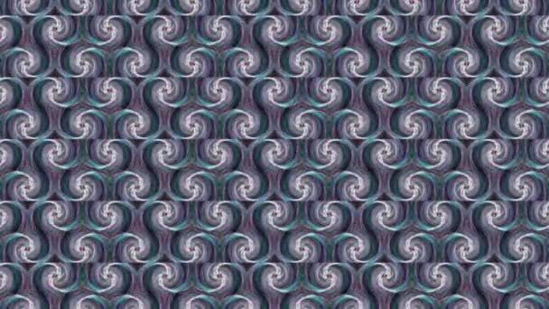 Вихрове Відображення Оптичної Ілюзії Повторюваними Закрученими Візерунками Відтінках Синього Фіолетового — стокове відео