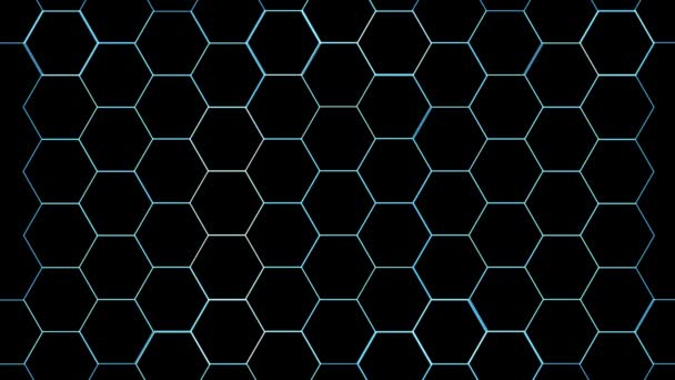 Digital Hexagon Dimension Snabbare Rörlig Tråd Skydd Och Ändra Färg — Stockvideo