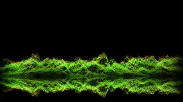 Reflexão Abstrato Limão Verde Onda Forma Som Música Oscilação Visualização — Vídeo de Stock