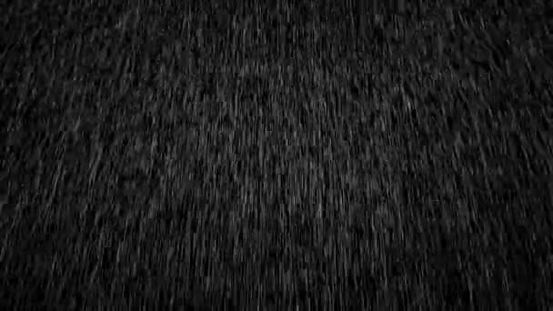 Yağmur Mevsiminde Şiddetli Yağmur Damlası Etkisi Siyah Ekranda Yerçekimi Olan — Stok video