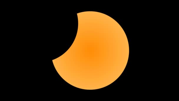 Simulación Animación Luz Solar Total Del Eclipse Sobre Fondo Negro — Vídeos de Stock