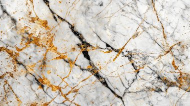 An elegant white marble texture featuring striking gold veins and unique cracks. Perfect for backgrounds, wallpapers, and luxury design projects. clipart