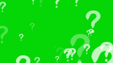 Bu soyut yeşil arkaplan, soru işaretleri ve düşüşleri, araştırma ve merakı sembolize eden, eğitim veya yaratıcı projeler için ideal.