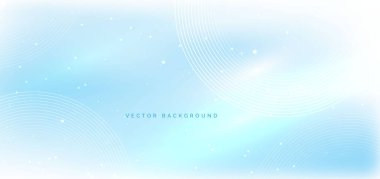 Soyut açık mavi arka plan daire çizgileri zarif. Vektör illüstrasyonu