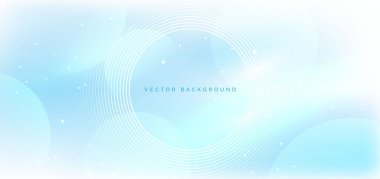 Soyut açık mavi arka plan daire çizgileri zarif. Vektör illüstrasyonu