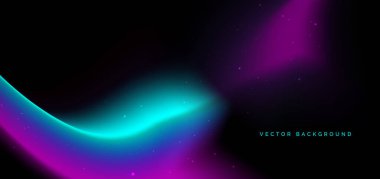 Koyu arkaplanda mavi ve pembe gradyan. Pankart, broşür ve sunum kullanırsın. Vektör illüstrasyonu