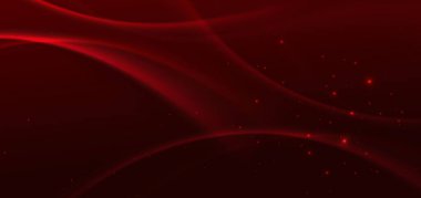 Parlayan dalga çizgileriyle gösterişli kırmızı arka plan. Şablon ödül konsepti. Vektör illüstrasyonu