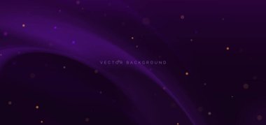 Açık mor kıvrımlı ışın ve ışıltıyla soyut mor arkaplan. Vektör rahatsızlığı