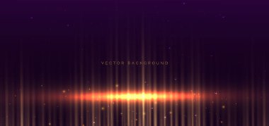 Pürüzlü arka planda parlayan altın rengi ışık. Hızlı hareket kavramı. Vektör illüstrasyonu