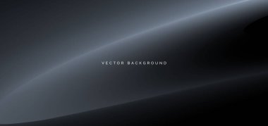 Koyu arkaplanda gri bir eğim var. Pankart, broşür ve sunum kullanırsın. Vektör illüstrasyonu