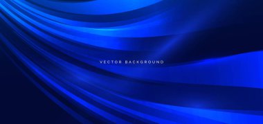 Mavi eğimli çizgiler soyut arkaplan. Şablon broşürü, kapak, görüntü düzeni. Vektör illüstrasyonu