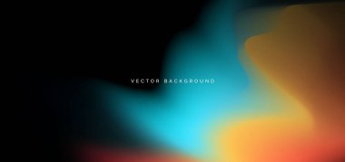 Koyu arkaplanda mavi ve turuncu gradyan. Pankart, broşür ve sunum kullanırsın. Vektör illüstrasyonu