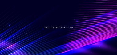 Soyut modern geometrik mavi ve pembe köşegen çizgiler arka plan. Teknoloji hız hareketi. Vektör illüstrasyonu