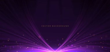 Kıvrık arka planda parıldayan mor ışık kıvrımlı cinler. Vektör illüstrasyonu