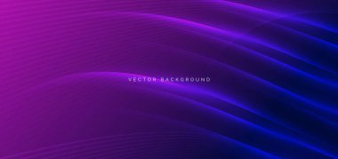 Soyut mavi daire içine alınmış ışık çizgileri. Işıklandırma efekti koyu mavi ve pingk arka planda parlıyor. Teknoloji konsepti. Vektör illüstrasyonu