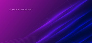 Soyut mavi diyagonal ışık ışını. Işıklandırma efekti koyu mavi ve pingk arkaplanda parıldıyor. Teknoloji konsepti. Vektör illüstrasyonu