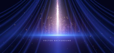 Altın ışıklandırma efekti renksiz arka planda parlayan bokeh çizimi. Parti fikri, kutlama konsepti. Vektör illüstrasyonu