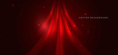 Fütürist teknoloji yüksek teknoloji kırmızı arkaplanda kırmızı çizgiler çiziyor. Vektör illüstrasyonu