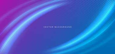 Koyu mavi ve pingk arkaplanda soyut mavi ışık ışını. Teknoloji konsepti. Vektör illüstrasyonu