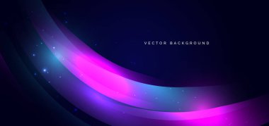 Koyu mavi arka planda yüksek hızda mavi neon ışınları. Hızlı hareket kavramı. Vektör illüstrasyonu