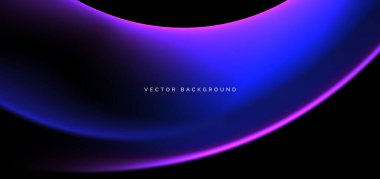 Koyu arkaplanda mavi ve mor eğri eğrisi. Pankart, broşür ve sunum kullanırsın. Vektör illüstrasyonu