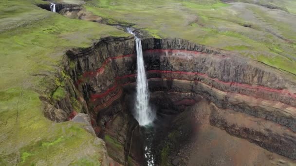 Duża Rzeka Islandii Czysta Zimna Woda Duży Wodospad Miejsce Odpoczynku — Wideo stockowe