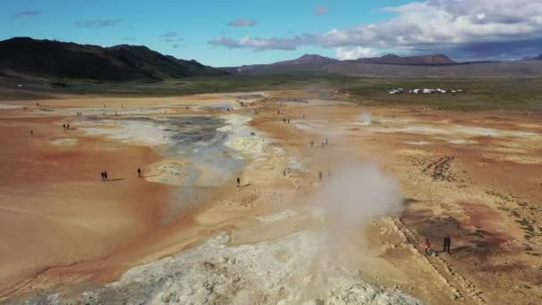 Tourist Place Iceland Hot Water Dried Land — 비디오