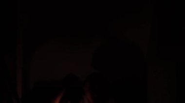 An old kerosene lamp is a light in the dark. There is no electricity