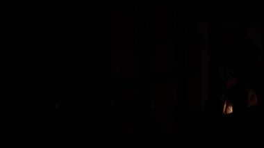 An old kerosene lamp is a light in the dark. There is no electricity