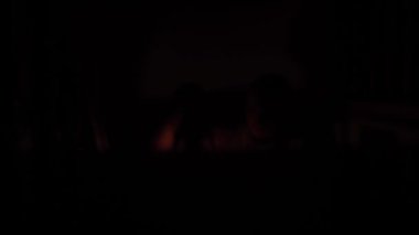 An old kerosene lamp is a light in the dark. There is no electricity