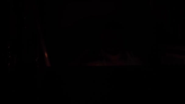 Old Kerosene Lamp Light Dark Electricity — Stock video