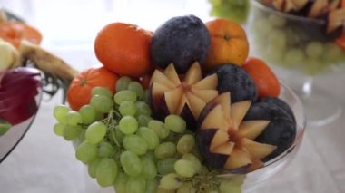 Festive table with delicious snacks. Great selection, whets the appetite. Wedding in Ukraine
