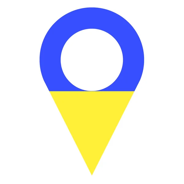 포인트는 아이콘이다 Pin Icon Vector 고립된 장소의 우크라이나 색으로 Gps — 스톡 사진