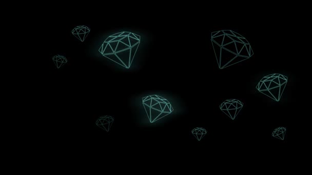 Blue Diamond Diamond Black Background Precious Stones Jewelry Gift Woman — Stock Video