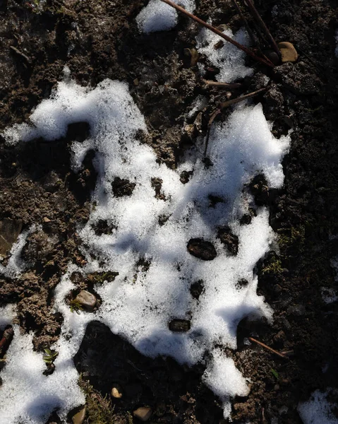 Vista Superior Textura Nieve Fondo Período Invierno Fondo Natural Fondo —  Fotos de Stock