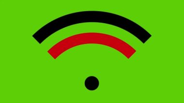 Wi-Fi simgesi. Basit bir internet sembolü. Erişim noktası. Alman bayrağı renginde yeşil arkaplanda Wi-Fi simgesi. Alman bayrağının renkleri