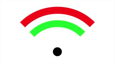 Wi-Fi simgesi. Basit bir internet sembolü. Erişim noktası. Beyaz arkaplanda Wi-Fi renk simgesi