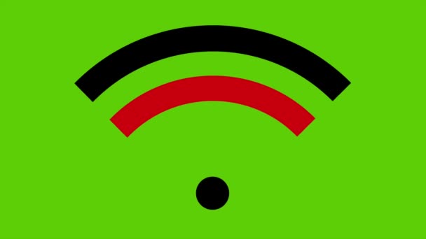 Ikonen Enkel Internetsymbol Åtkomstpunkt Ikonen Grön Bakgrund Färgerna Den Tyska — Stockvideo