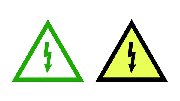 Voltage Icon Lightning Sign Warning Careful Vector Image White Background — Stock Photo, Image