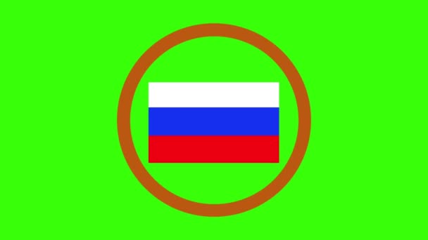 Bandera Rusa Está Prohibida Mundo Icono Prohibición Comercio Salida Etc — Vídeo de stock