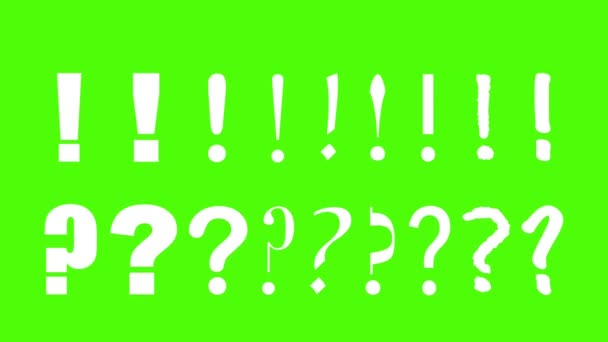 Frågetecken Platt Vit Frågetecken Grön Bakgrund Normalt Typsnitt Enkel Illustration — Stockvideo
