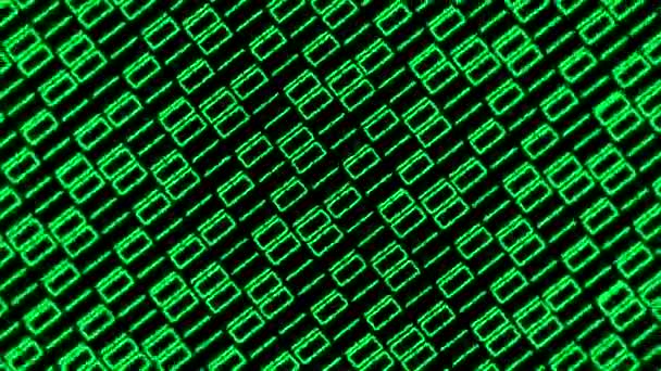 Datateknik Ett Programmeringsspråk Mina Och Nollor Bakgrund Grön Elektronisk Bakgrund — Stockvideo